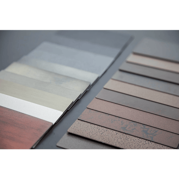 Sample metal swatches of mantle shelves with $5 shipping included