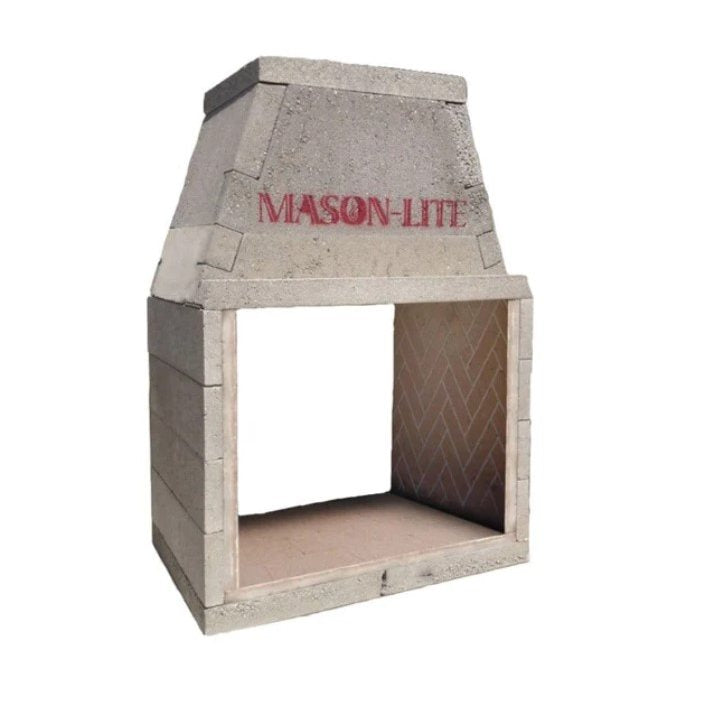 Mason-Lite 43″ See-Through Masonry Firebox Kit — MFPST43 — manufacturer product photograph; installation finishes and separately sold components may be shown