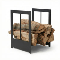 Design Specialties Log Holder Carolina – 3/16” Laser-Cut Steel Firewood Rack – 21 Custom Finish Options – Made in USA