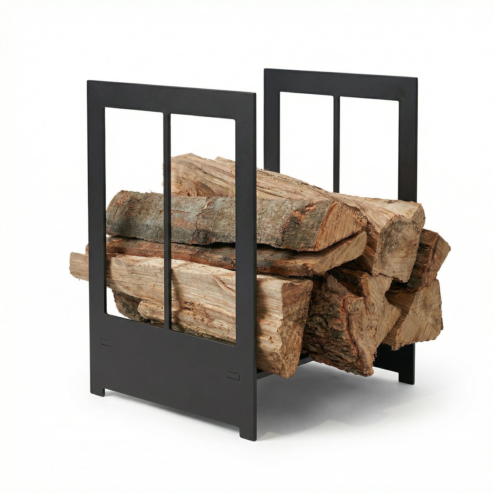 Design Specialties Log Holder Carolina – 3/16” Laser-Cut Steel Firewood Rack – 21 Custom Finish Options – Made in USA