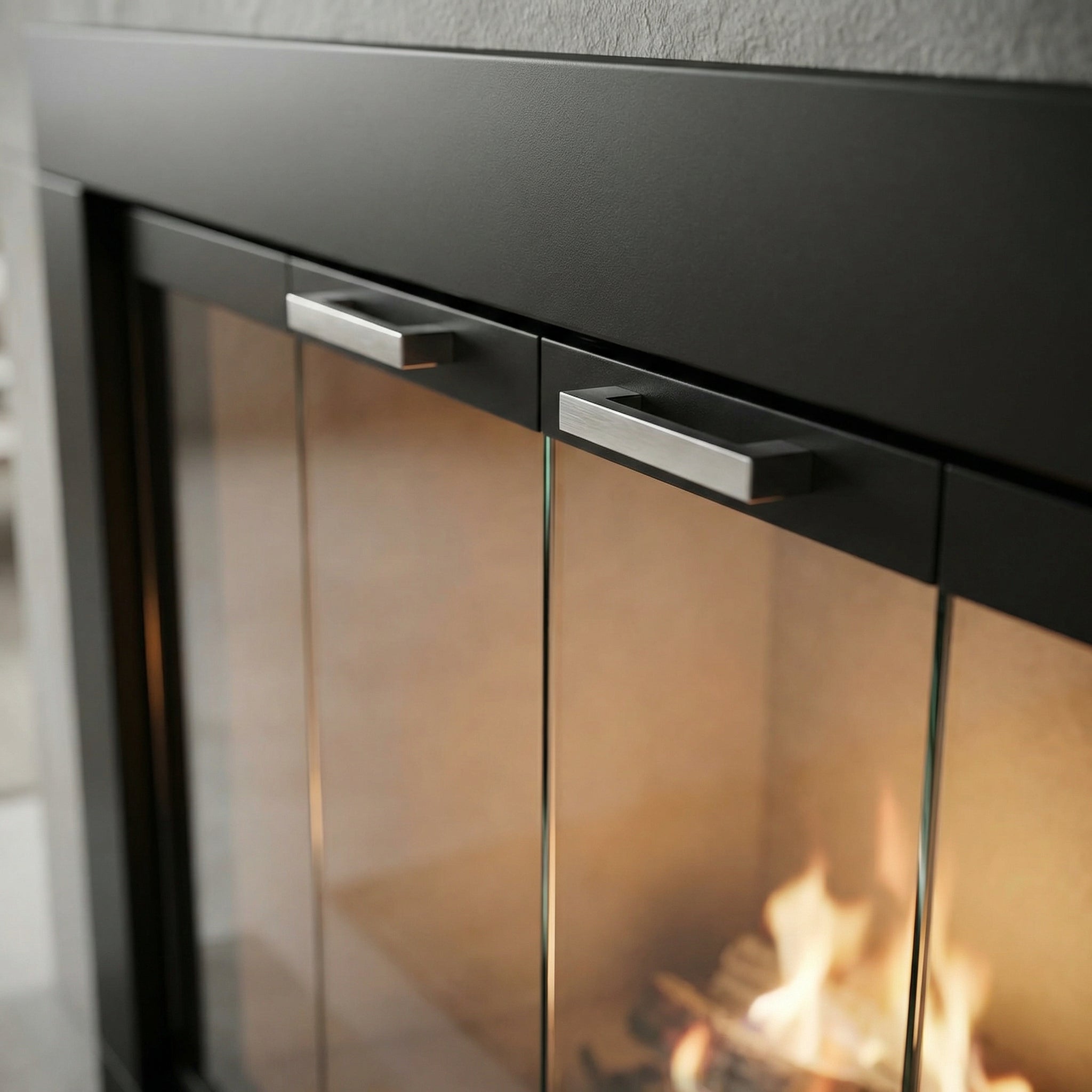 Belmont - Custom Masonry Fireplace Glass Doors by Stoll Industries