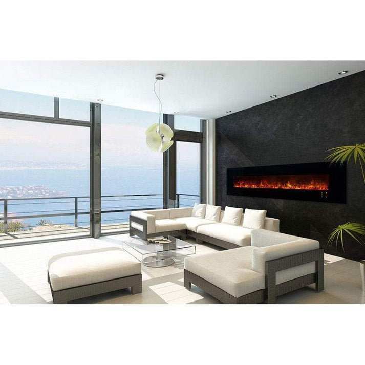 Modern Flames Ambiance 100'' Wall Mount Electric Fireplace - Model AL100CLX2-G - ExceptionalFire