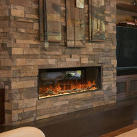 Modern Flames Landscape Pro 56-inch three-sided electric fireplace with RGB flames and heater