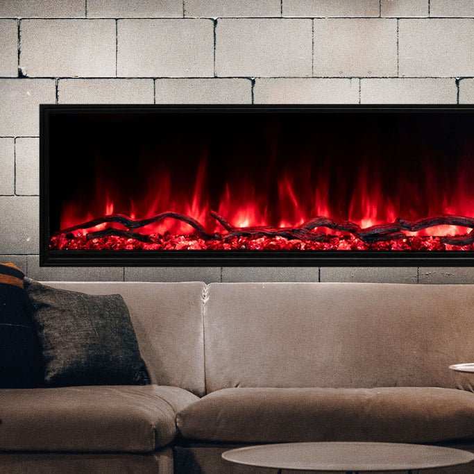 Modern Flames Landscape Pro Slim 96-Inch Built In Wall Mount Electric Fireplace 