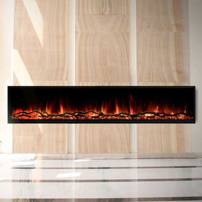 Modern Flames Landscape Pro Slim 96-Inch Built In Wall Mount Electric Fireplace - Model LPS-9614 - ExceptionalFire