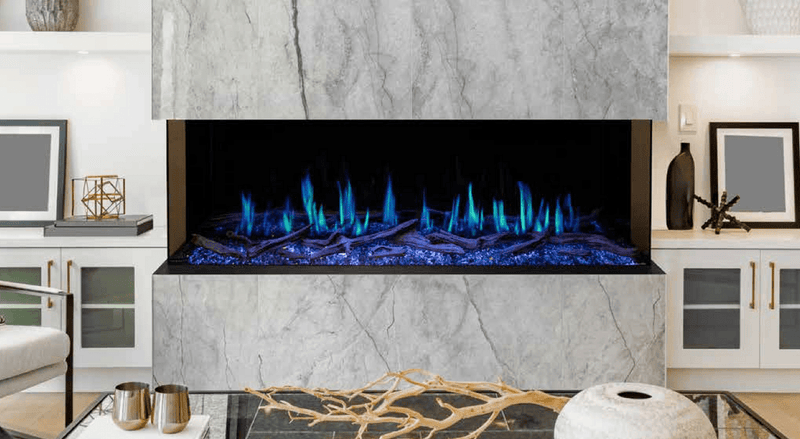 Modern Flames OR100-MULTI 100-inch three-sided built-in electric fireplace with customizable flame patterns and app control