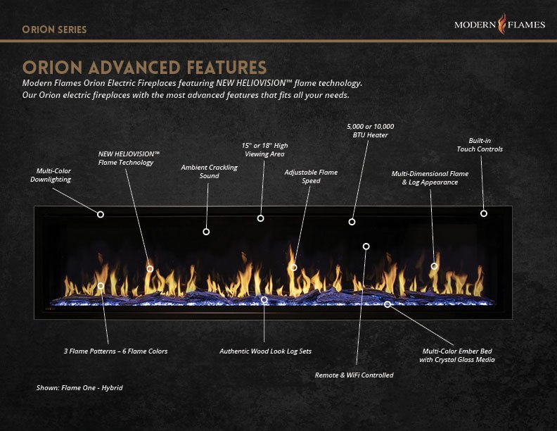 Modern Flames Orion Multi 120-Inch Three-Sided Built-In Electric Fireplace - Model OR120-MULTI - ExceptionalFire