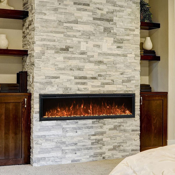 Modern Flames Spectrum Slimline 74-inch electric fireplace with Hybrid-FX flames and 5,000 BTU heater