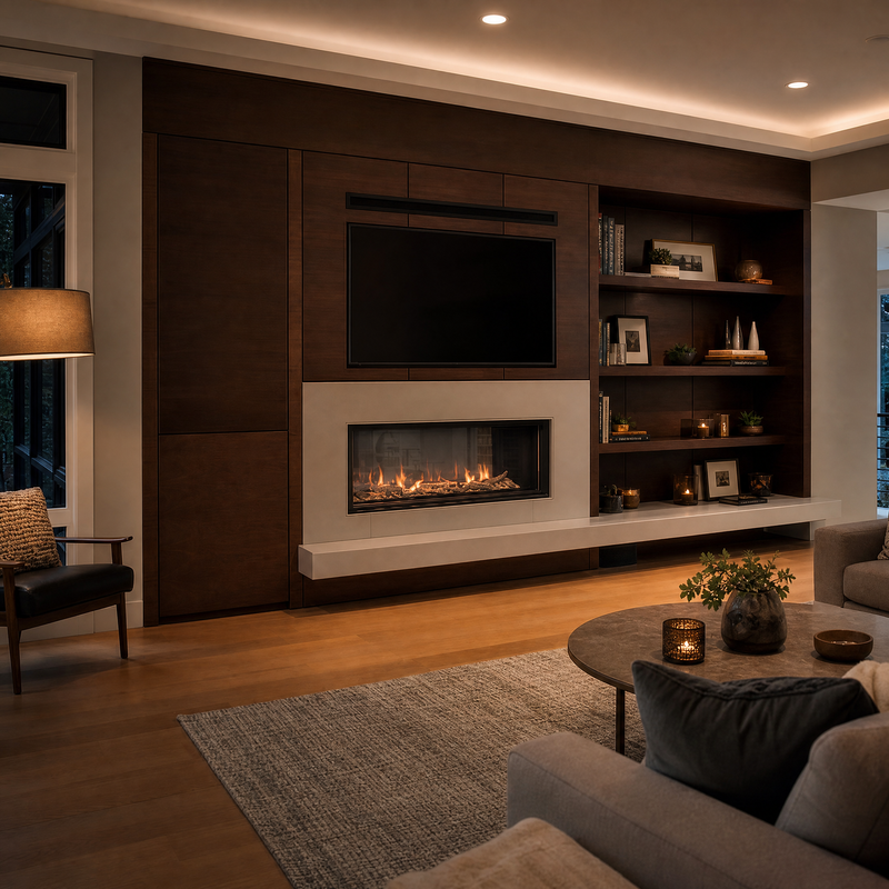 Montigo Distinction 48" See-Through Direct Vent Gas Fireplace - Model D4815 ST — lifestyle