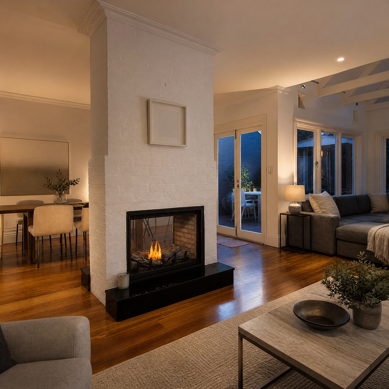 Montigo Divine 38" See-Through Direct Vent Gas Fireplace - Model H38FSD — lifestyle