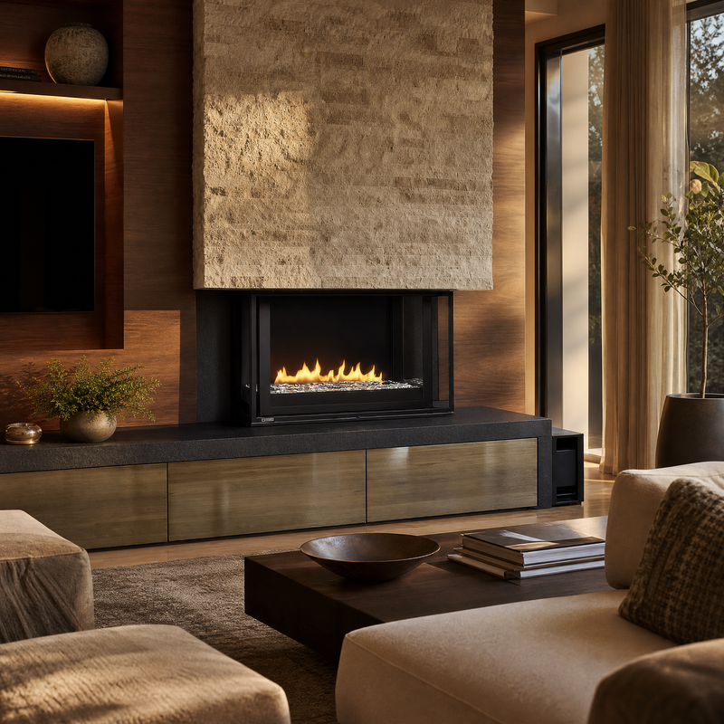 Montigo Divine Bay 38" 3-Sided Linear Direct Vent Gas Fireplace - Model HL38DFPRC — lifestyle