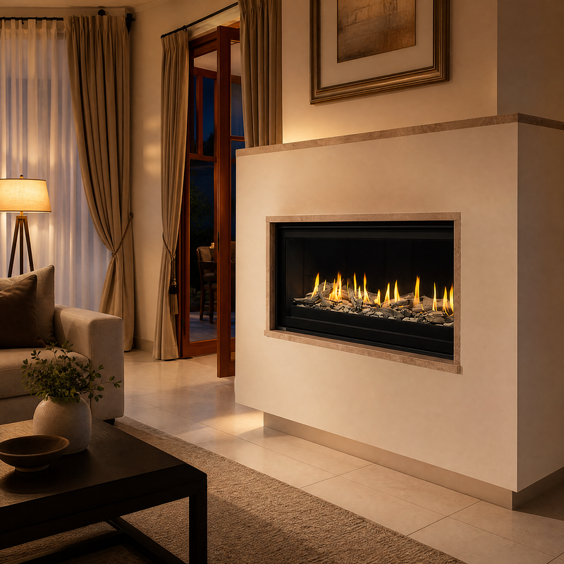 Montigo Phenom 52" Direct Vent Gas Fireplace - Model PL52DF — lifestyle