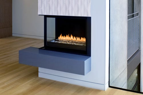 Montigo Divine Corner 38" 2-Sided Linear Direct Vent Gas Fireplace - Model HL38DFCL/CR