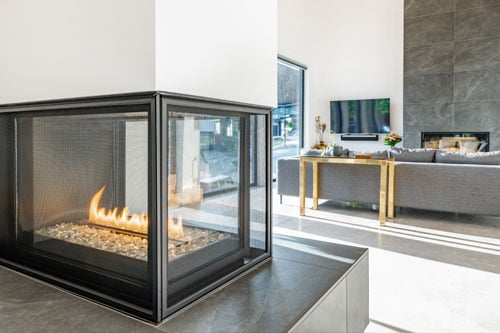 Montigo Divine Pier 38" Peninsula Linear Direct Vent Gas Fireplace - Model HL38PF