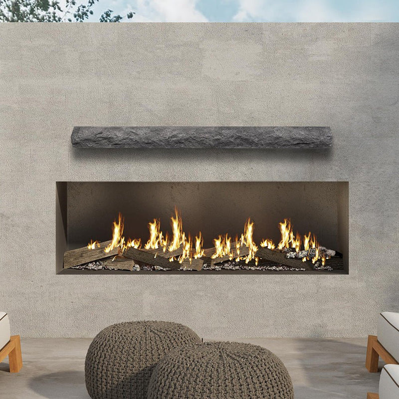 Natural Cut Stone Non-Combustible Mantel Shelf Greystone finish - ExceptionalFire