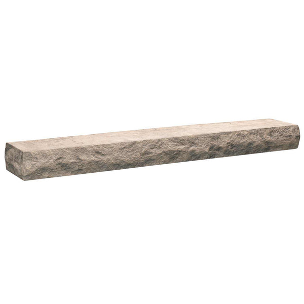 Natural cut stone non-combustible mantel shelf with MIST hand-painted finish and 9-inch depth