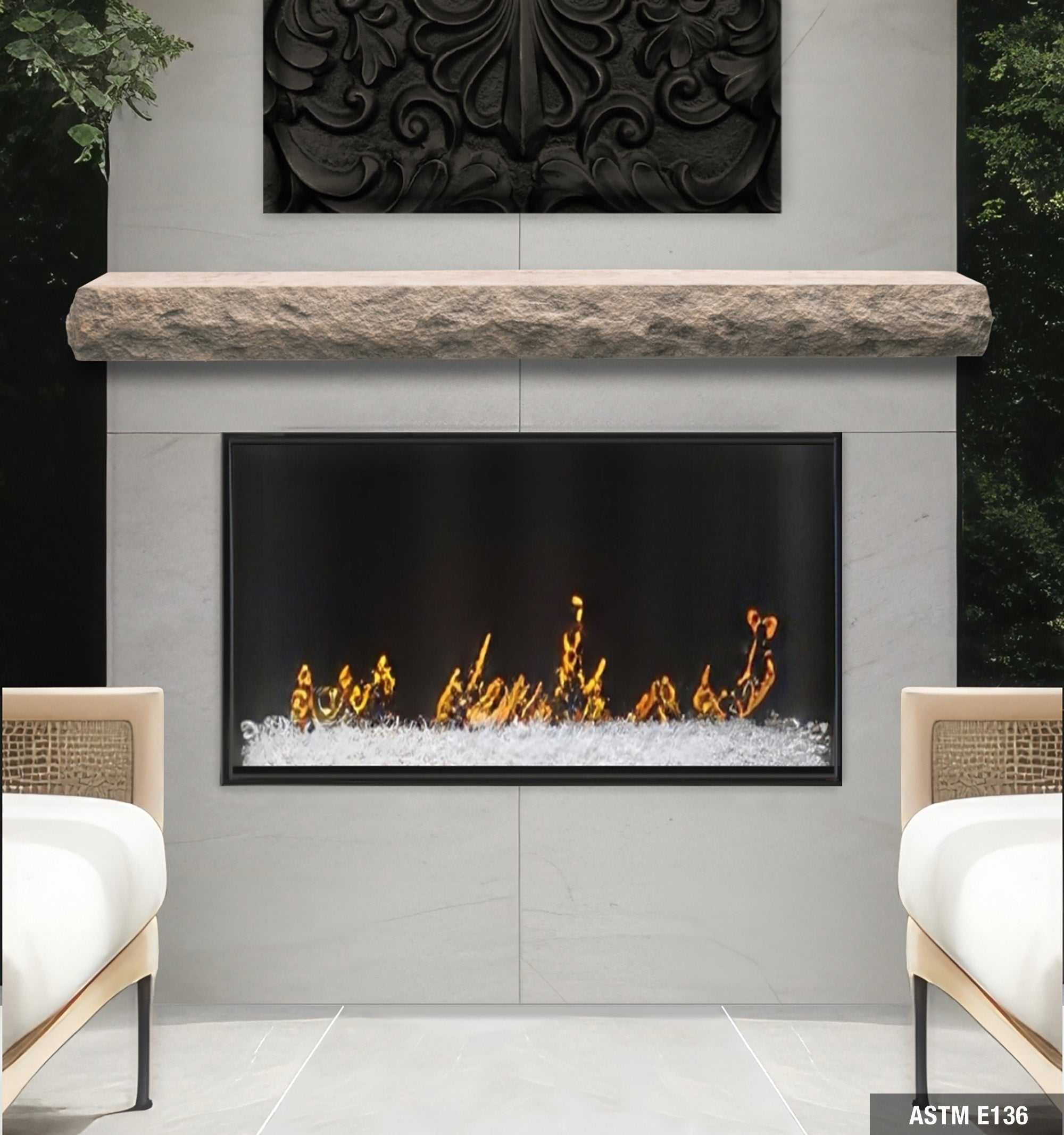 Natural Cut Stone Non-Combustible Mantel Shelf MIST Finish - ExceptionalFire