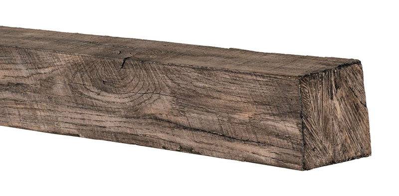 New River Weathered Beam Non-Combustible Mantel Shelf RIVER ROCK Finish - ExceptionalFire