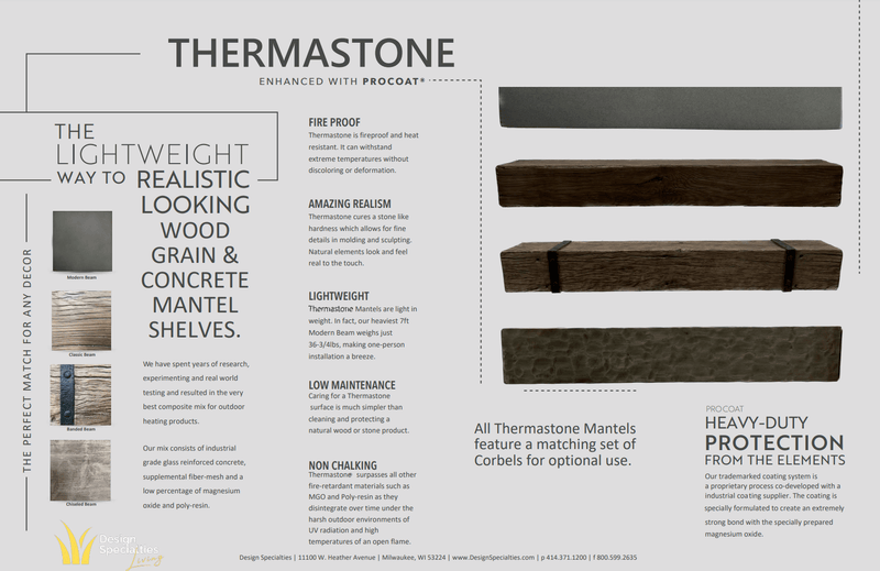 Non-Combustible Concrete Mantel Shelves By Design Specialties - Banded - ExceptionalFire