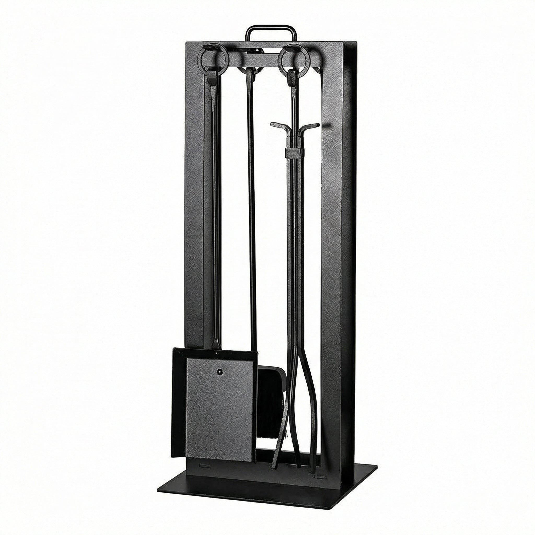 Design Specialties Fireplace Tool Set in laser-cut steel with freestanding stand and 21 finish options