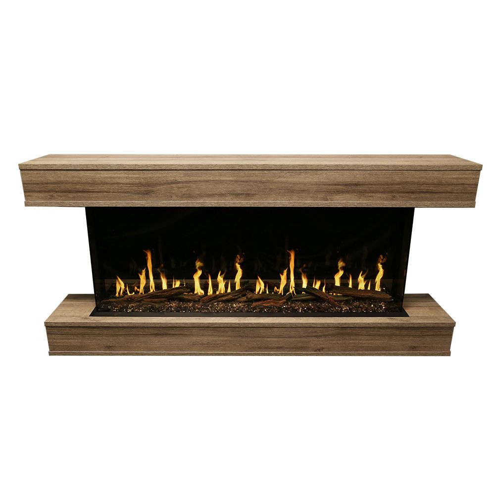 Modern Flames Orion Multi 76-Inch Three-Sided Electric Fireplace with Allwood Wall System - Model OR76-MULTI