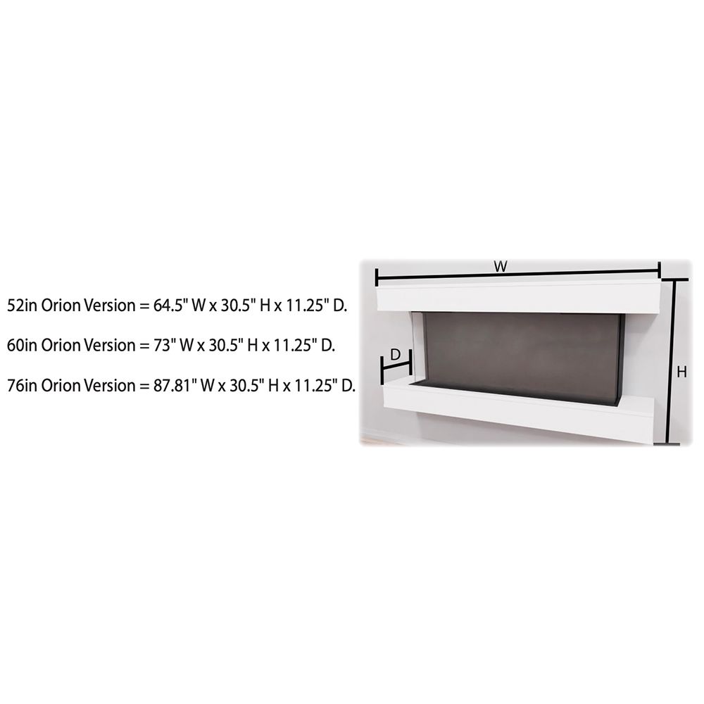 Modern Flames Orion Multi 76-Inch Three-Sided Electric Fireplace with Allwood Wall System - Model OR76-MULTI