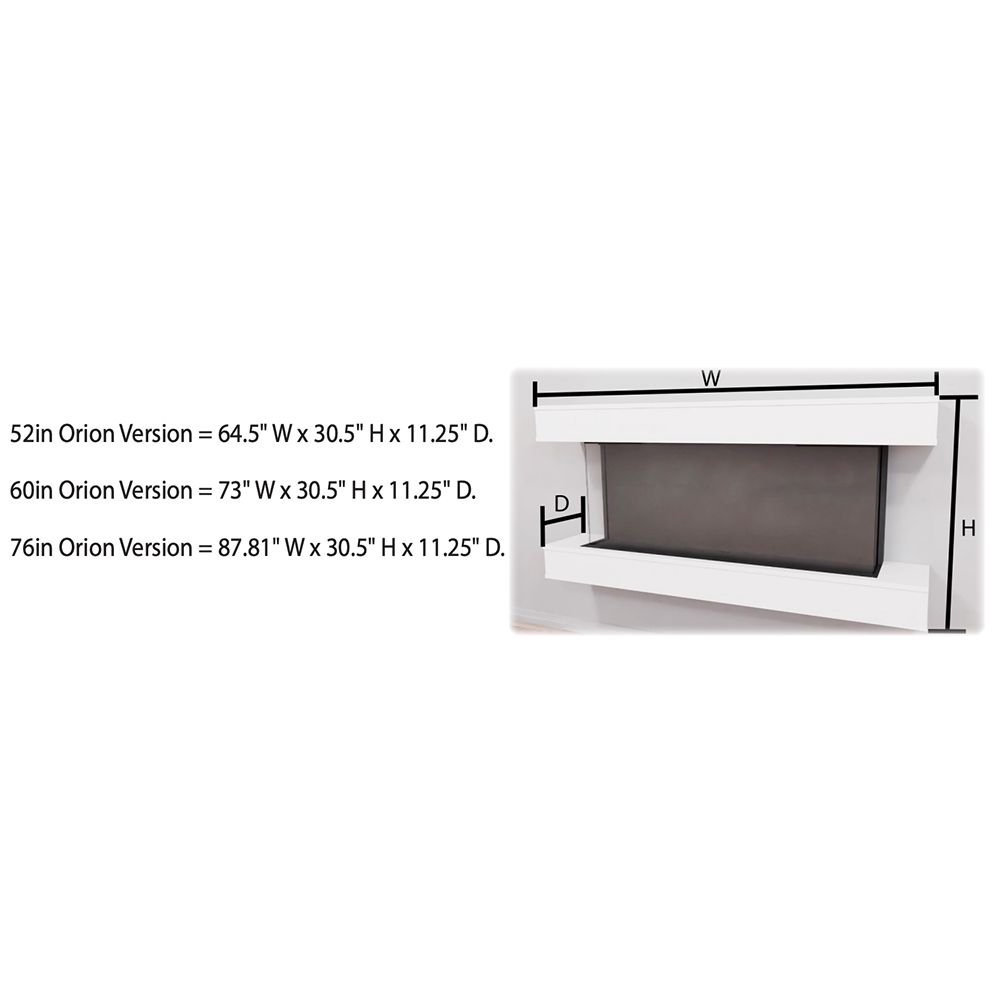 Modern Flames Orion Multi 120-Inch Three-Sided Built-In Electric Fireplace