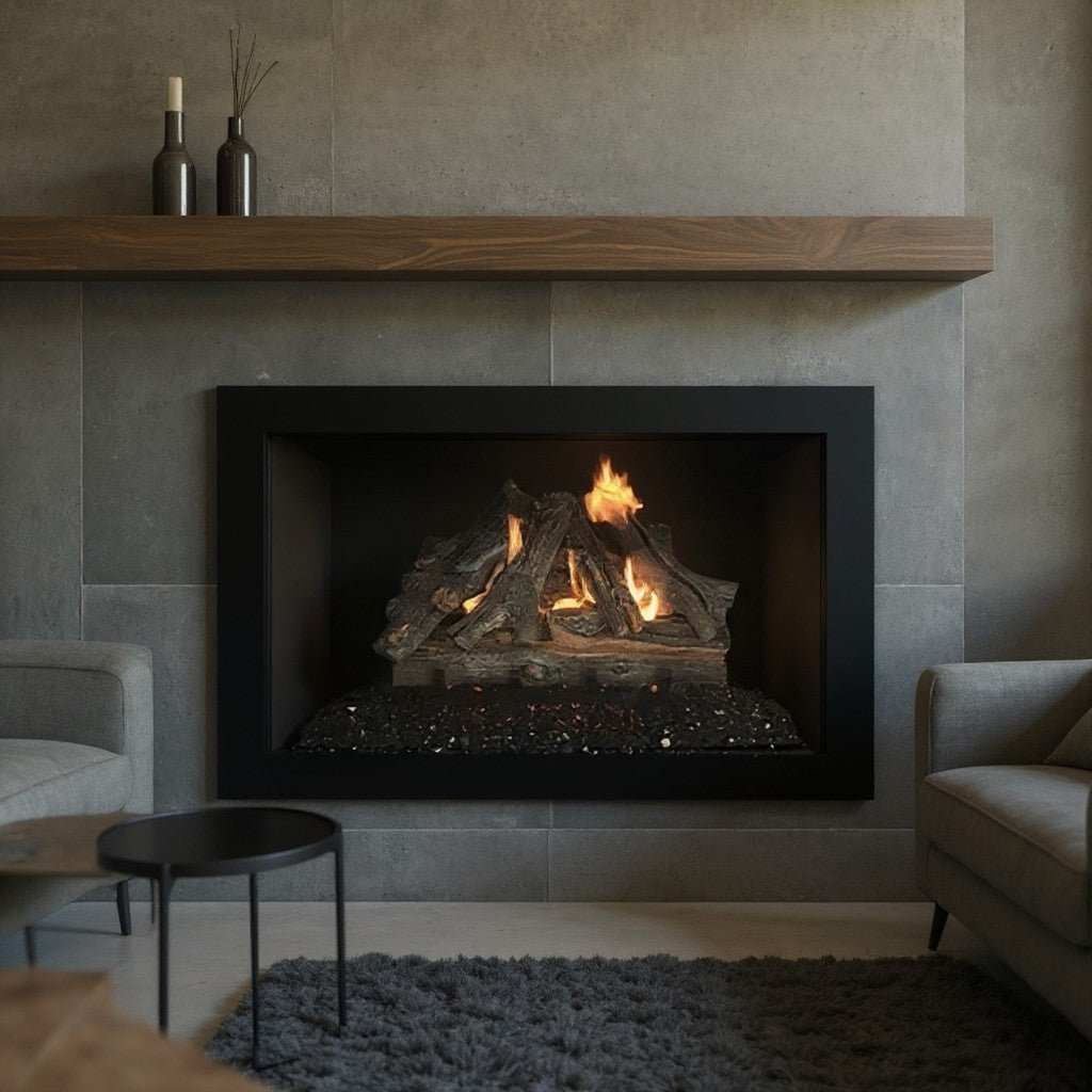 Original Moderne - Single Panel Masonry & Prefab Fireplace Glass Doors - ExceptionalFire