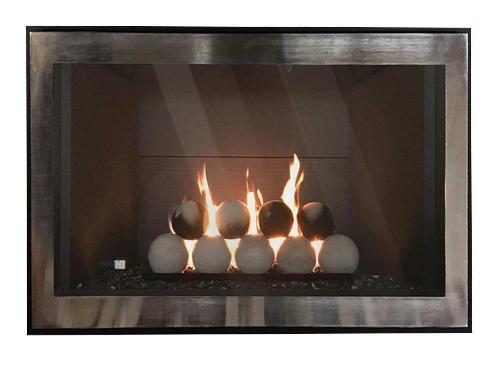 Original Moderne - Single Panel Masonry & Prefab Fireplace Glass Doors - ExceptionalFire