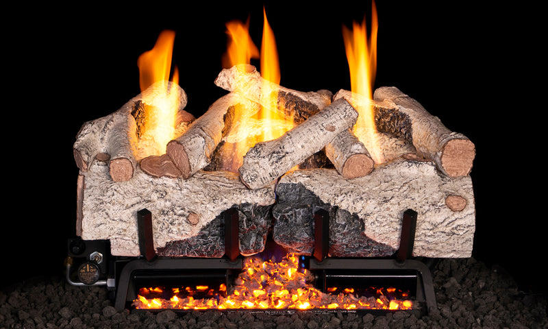 30" Charred Alpine Birch Ventless Gas Log Set | Real Fyre