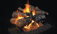 18" Charred American Oak See-Through Vented Gas Logs | Real Fyre