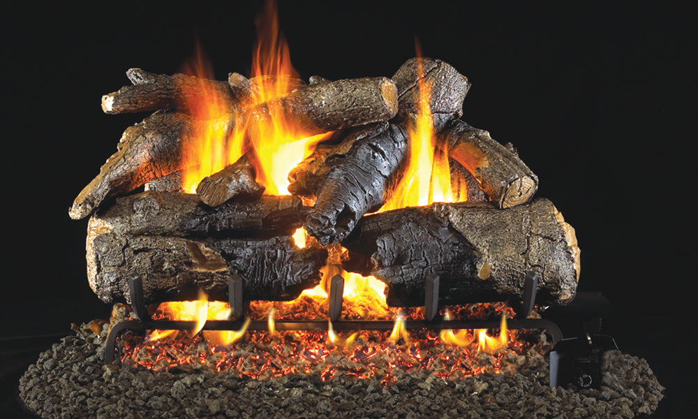 Real Fyre Charred American Oak Outdoor Vented Gas Log Set