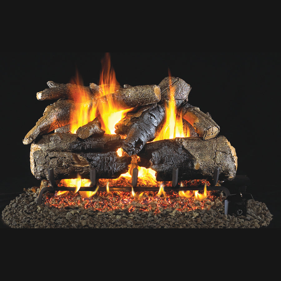Charred American Oak Vented Gas Log Set