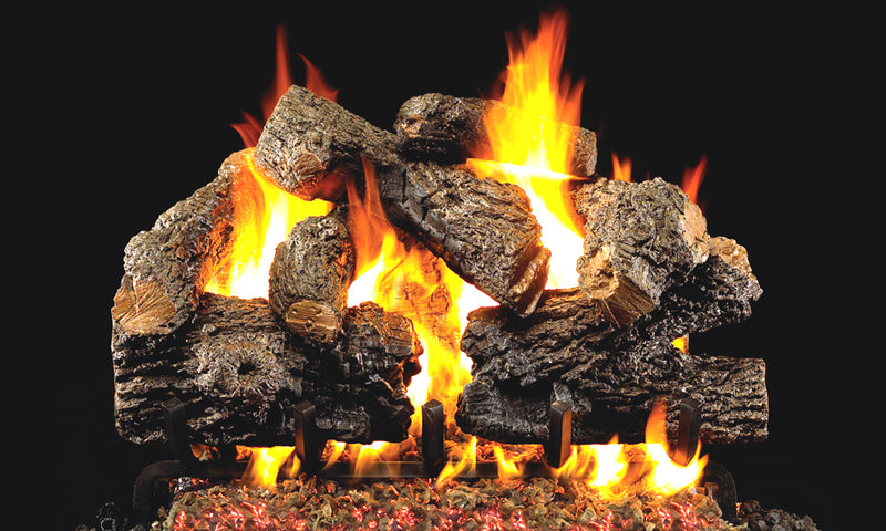 18" Charred Royal English Oak Vented Gas Log Set | Real Fyre