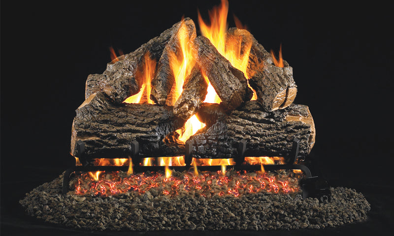 30" Charred Oak Vented Gas Log Set | Real Fyre