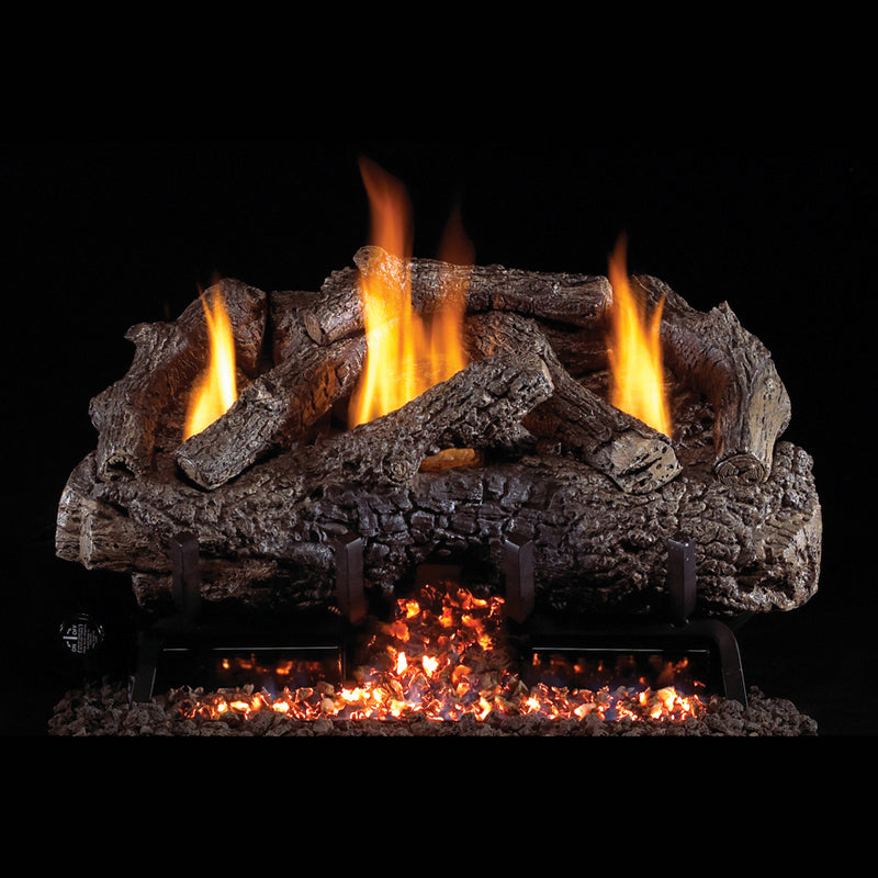 16" Charred Frontier Oak Ventless Gas Log Set | Real Fyre