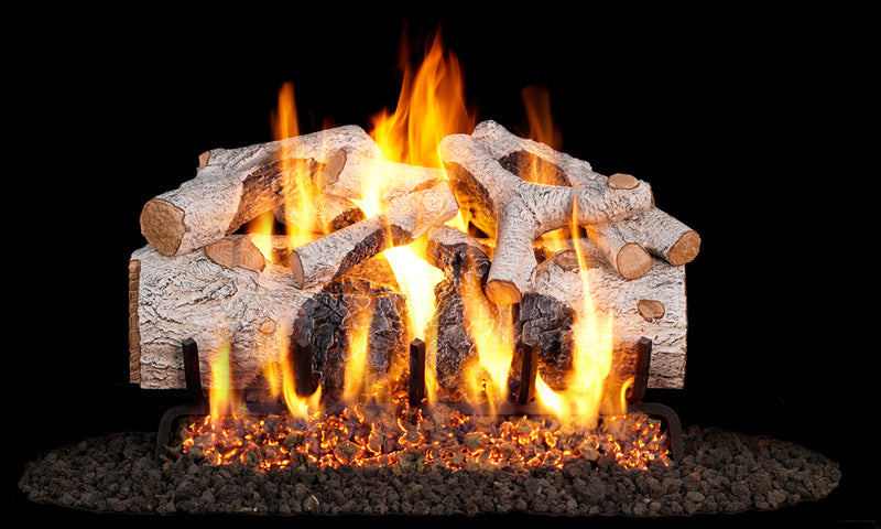 18" Charred Mountain Birch Outdoor Vented Gas Log Set | Real Fyre