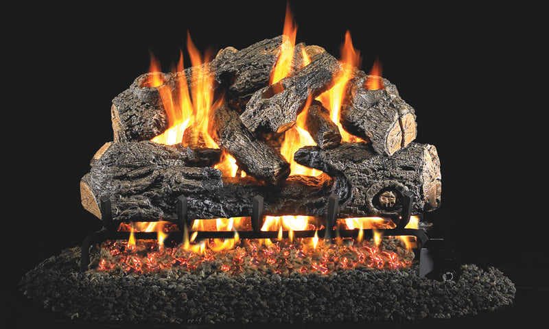 24" Charred Northern Outdoor Vented Gas Log Set | Real Fyre