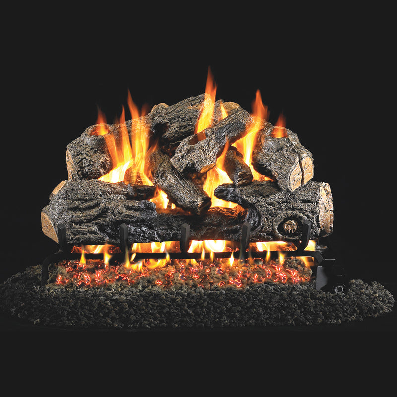 24" Charred Northern Outdoor Vented Gas Log Set | Real Fyre