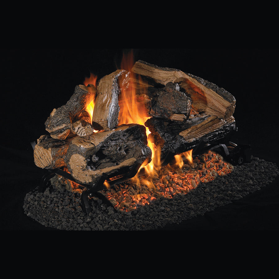 Rugged Split Oak Dsgnr See-Through Vented Gas Logs
