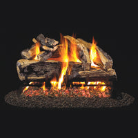 30" Charred Rugged Split Oak ANSI Vented Gas Log Set | Real Fyre