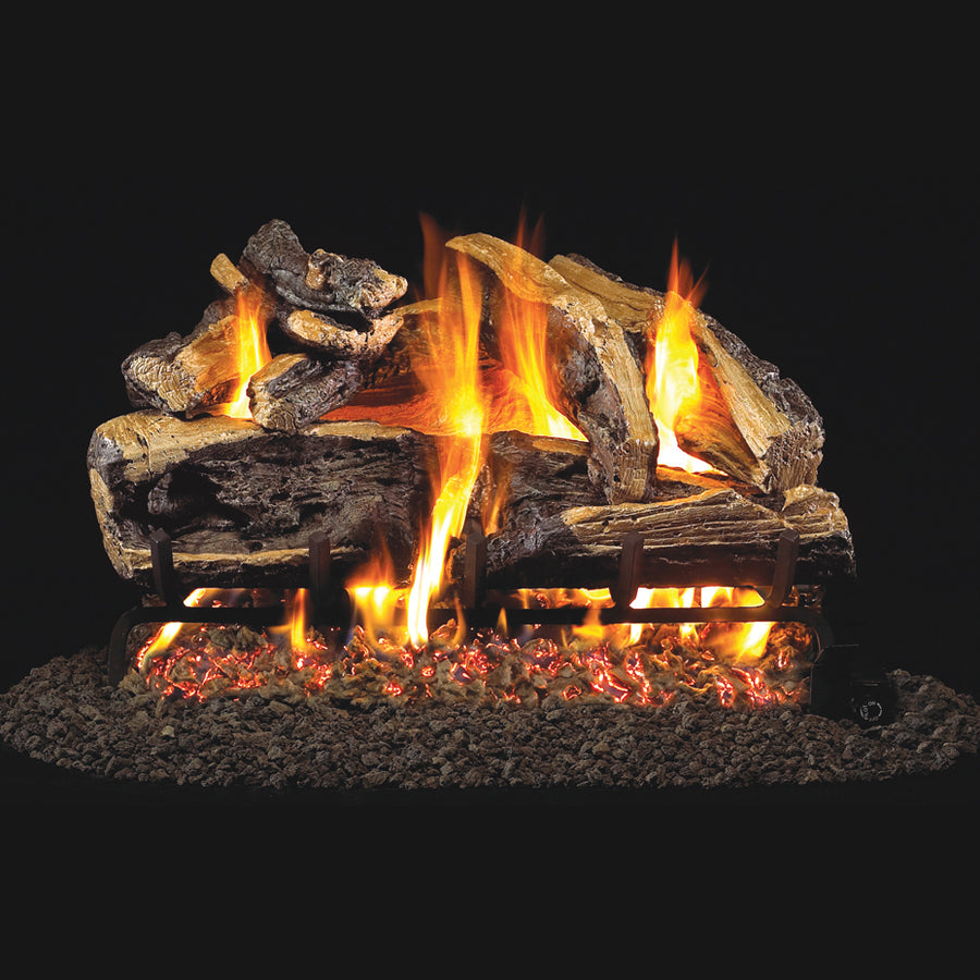 Charred Split Oak Outdoor Vented Gas Log Set