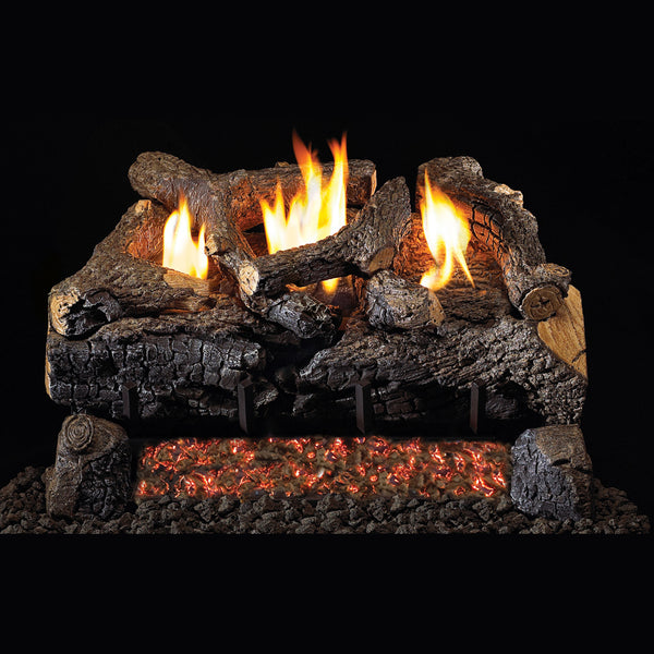 24-inch Evening Fyre Char See-Through Ventless Gas Log Set-16 by Real Fyre