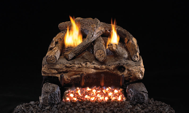 30" Evening Fyre Split Ventless Refractory Gas Log Set | Real Fyre