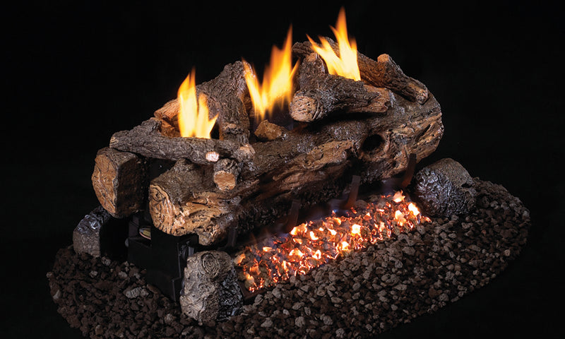 30" Evening Fyre Split Ventless Refractory Gas Log Set | Real Fyre