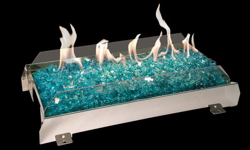 18" Contemporary See-Through Ventless Fire Glass Set | Real Fyre