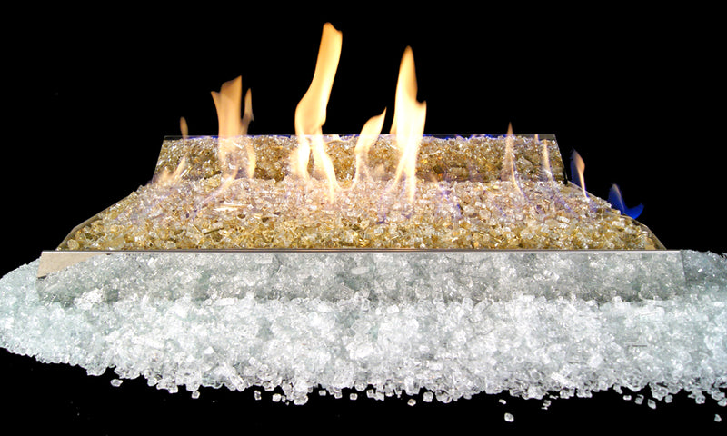 18" Contemporary See-Through Ventless Fire Glass Set | Real Fyre