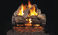 16" Burnt Rustic Oak Vented Gas Log Set | Real Fyre