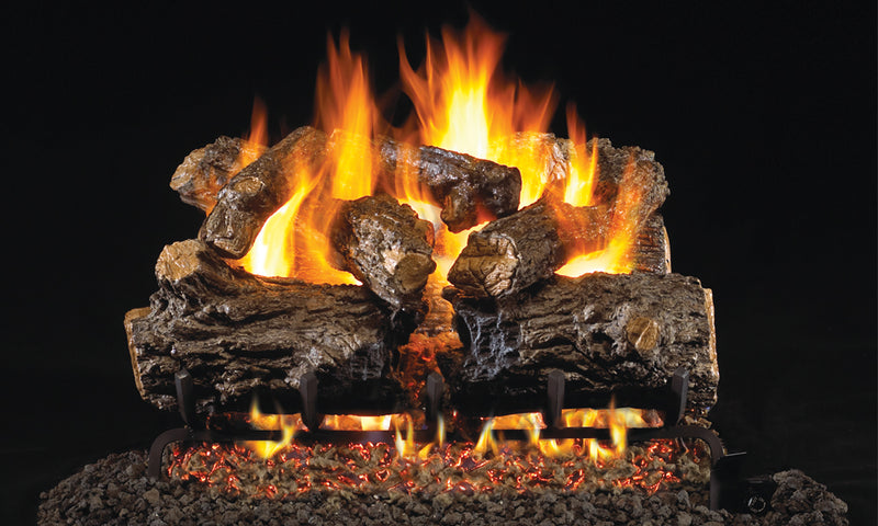16" Burnt Rustic Oak ANSI Vented Gas Log Set | Real Fyre