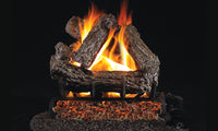 30" Rustic Oak Vented Gas Log Set | Real Fyre